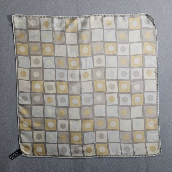 J.Crew Silk Pocket Square Geometric Print Made in Italy square hand rolled Hem - Picture 5 of 5